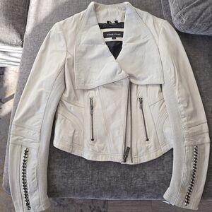 Black Rivet Women's Off-White Leather Jacket